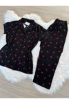 ست پیژامه کوتاه با طراحی توت سیاه پگاسوس - 11034