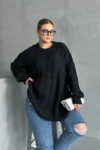 پلیور با یقه گرد و آستین بلند سایز بزرگ DG-05 - 11065