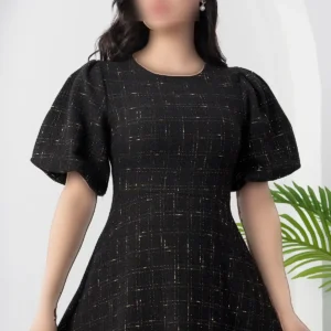 پیراهین با یقه دوچرخه و آستین بادکنکی DKS1245 - 11404