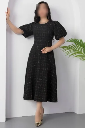 پیراهین با یقه دوچرخه و آستین بادکنکی DKS1245 - 11404