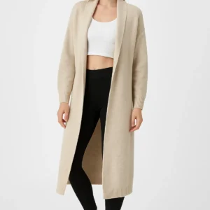 Beige V Neck Told به Cardigan Cardigan طولانی مدت طولانی گفت - 11600