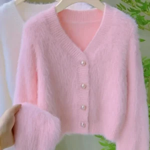 زn صwhrtی renگ صwrtی behnظer meی rysd yumoş mehohaی v -neck cardigan basic lnitwear cardigan - 11602
