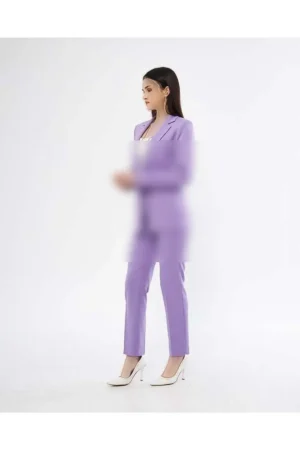 ست کلاسیک با دکمه تک - بنفش مایل به لila - 11634
