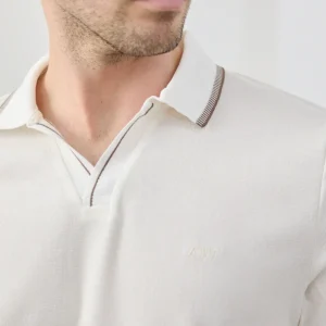 تی‌شرت مردانه نخی بدون چروک با برش باریک و یقه polo - 11627