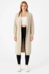 Beige V Neck Told به Cardigan Cardigan طولانی مدت طولانی گفت - 11600