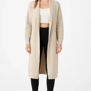 Beige V Neck Told به Cardigan Cardigan طولانی مدت طولانی گفت - 11600