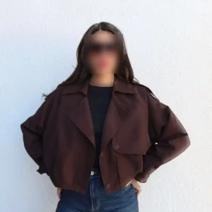 مقنعه کوتاه دکمهای با یقه کراواتی - 11737