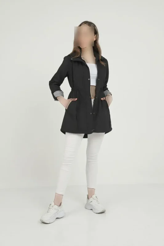 پالتوی جین زنانه با کمر سفتکننده - 11736