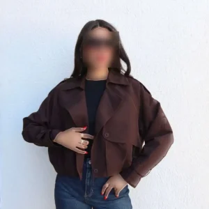 مقنعه کوتاه دکمهای با یقه کراواتی - 11737