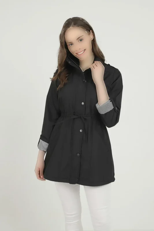 پالتوی جین زنانه با کمر سفتکننده - 11736