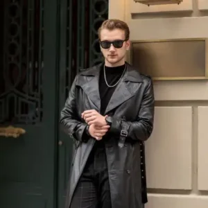 پالتوی چرم طبیعی مردانه - 13109