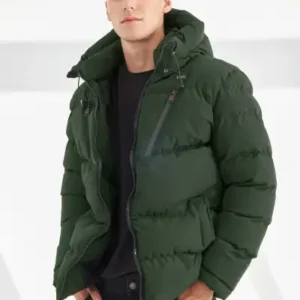 جلیقه پفی مردانه با کلاه ضد آب و ضد باد - 13078