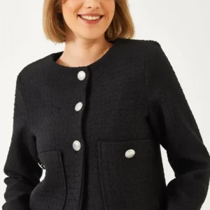 ژاکت توئید دکمه‌دار زنانه 50151 60271004 - 11813