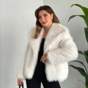 مدل زر بلنس پرمیوم ژاکت خز مصنوعی سفید - 11883