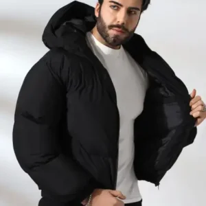 کاپشن بامبر اورسایز ضد آب و ضد باد با کلاه - 13079