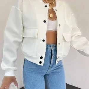 کاپشن بمبئی زنانه از پارچه اسکاچ کشی و انعطاف‌پذیر - 11829