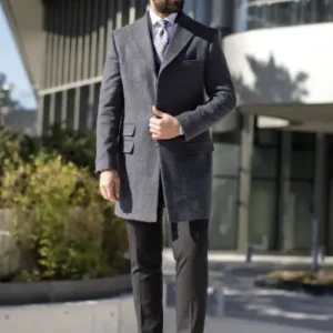 پالتوی مردانه خاکستری تیره - 13106