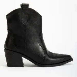 کفش چکمه‌ای جوادی چرم مات مشکی - 12461