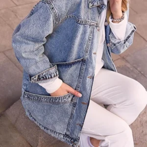 ژاکت جین زنانه KADIN KOT DENİM CEKET HYN-58080 - 11853