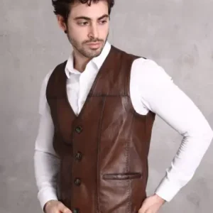 جلیقه چرم اصل - 12720