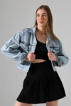 جکت جین آبی روشن بدون فضای پارگی - 11896