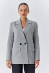 ژاکت بلیزر زنانه کد 4516 رنگ خاکستری - 11818