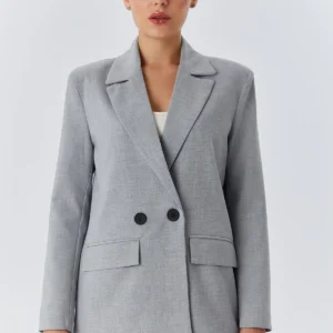 ژاکت بلیزر زنانه کد 4516 رنگ خاکستری - 11818