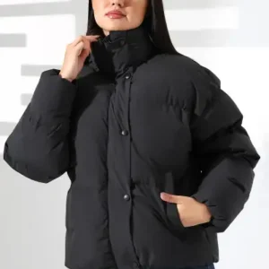 کت زنانه کلاهدار با آستری خز و مدل اورسایز - 12672