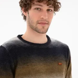 کد بافت مردانه مشکی با یقه گرد باریک 50297082-VR049 - 12947