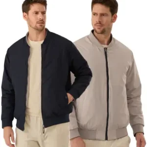 کاپشن دوطرفه قابل پوشیدن با طراحی منظم و ضد آب - 13070