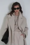 پالتو زنانه برنیه به رنگ بژ - 13055