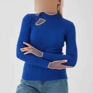 کالا: ژاکت پنجره‌ای با جزئیات رنگ آبی - 12255