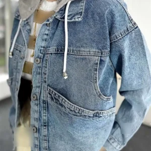 کت جین زنانه با کلاه - 11884