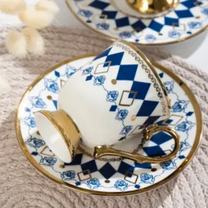 ست فنجان 6 نفره نوا با طلای برجسته 12 تکه مجموعه قهوه ترک فنجان قهوه - 12870