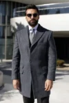 پالتوی مردانه خاکستری تیره - 13106
