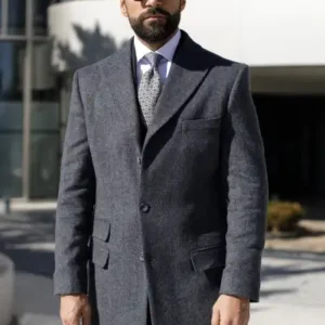 پالتوی مردانه خاکستری تیره - 13106