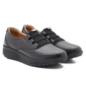 کفش طبی روزمره زنانه از چرم طبیعی مشکی