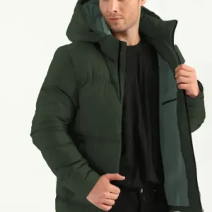 کت مردانه با کاپشن ضخیم و آستری کلاهدار برای زمستان - 13073