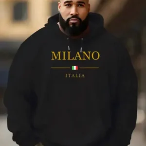 سویشرت زمستانی با طرح میلان ایتالیا و داخل پشمی - 13017