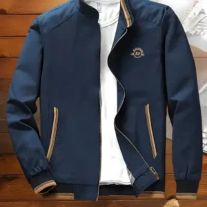 کت و کاپشن مردانه فصلی با طرح گلدوزی و به رنگ سرمه‌ای - 12708