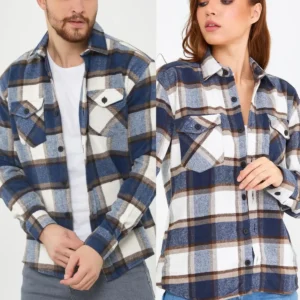 پیراهن کارگری دو جیب با درب مروج سبز-قهوه‌ای (تنها قیمت) - 11800