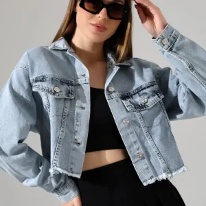 جکت جین آبی روشن بدون فضای پارگی - 11896