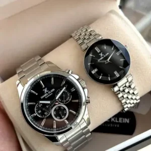 ساعت مچی زوجی لوکس 100% اورجینال از جنس استیل ضدآب با 2 سال گارانتی به همراه دستبند هدیه - 12173