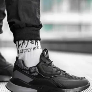 کفش ورزشی وراحتی سیاه و خاکستری مردانه یونیسکس ترک