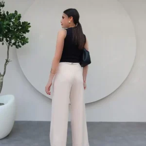 شلوار Palazzo با پاچه گشاد به رنگ بژ - 12042