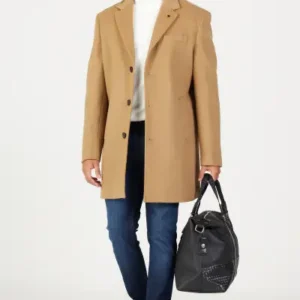 پالتوی یزدی پشمی با برش نرمال و یقه مونو مردانه - 13099