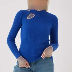 کالا: ژاکت پنجره‌ای با جزئیات رنگ آبی - 12255