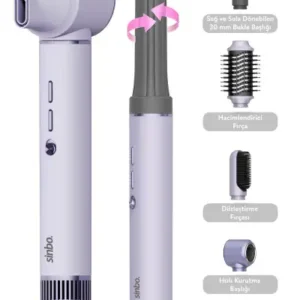 محصول چندکاره پرو کامپکت هواساز ۵ در ۱ مدل BLDc SHD-1729 به رنگ بنفش - 12433