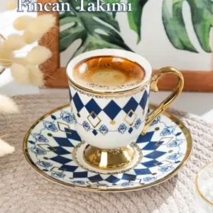 ست فنجان 6 نفره نوا با طلای برجسته 12 تکه مجموعه قهوه ترک فنجان قهوه - 12870