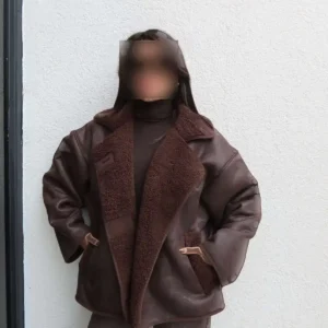 کت سوئدی دکمه‌دار قهوه‌ای - 11932